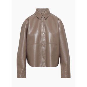 Aritzia Babaton Pelli Hip Shirt Jacket Constant Camel Vegan Leather Small